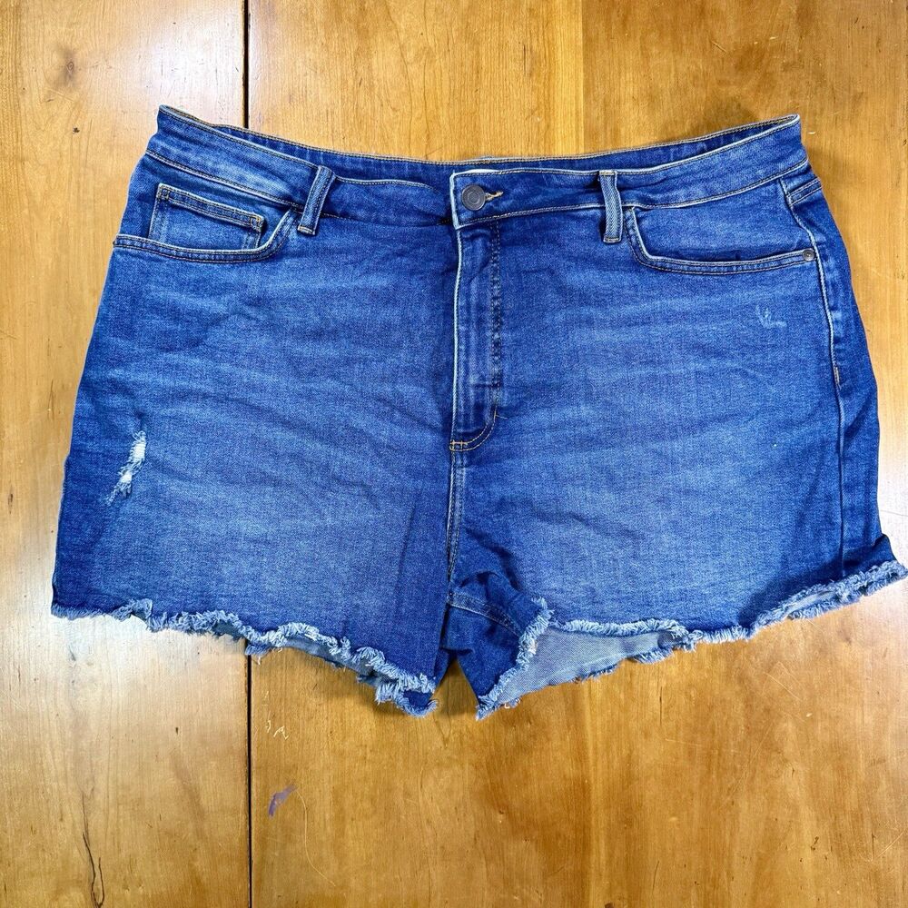 LC Lauren Conrad Women’s 20W Super High Rise Cutoff Shorts Stretch Denim